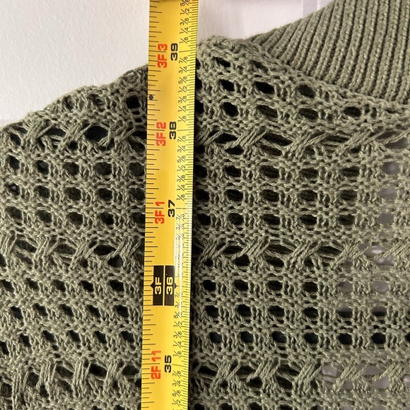 Loft Open Knit Cardigan Sweater Size S Sleeveless Crochet Boho Hippie Layering - Picture 6 of 7